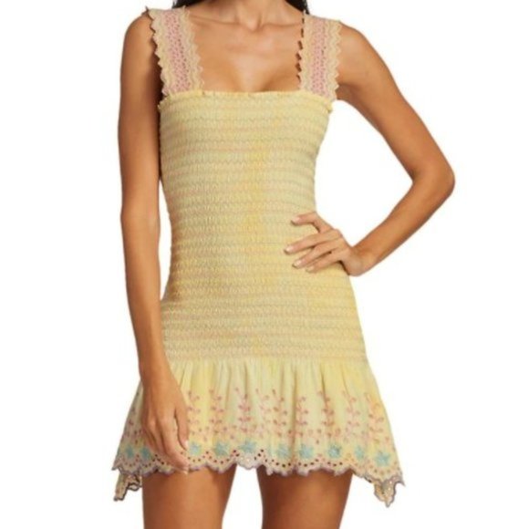 Loveshackfancy Jax smocked ruffle mini dress S - Picture 7 of 17